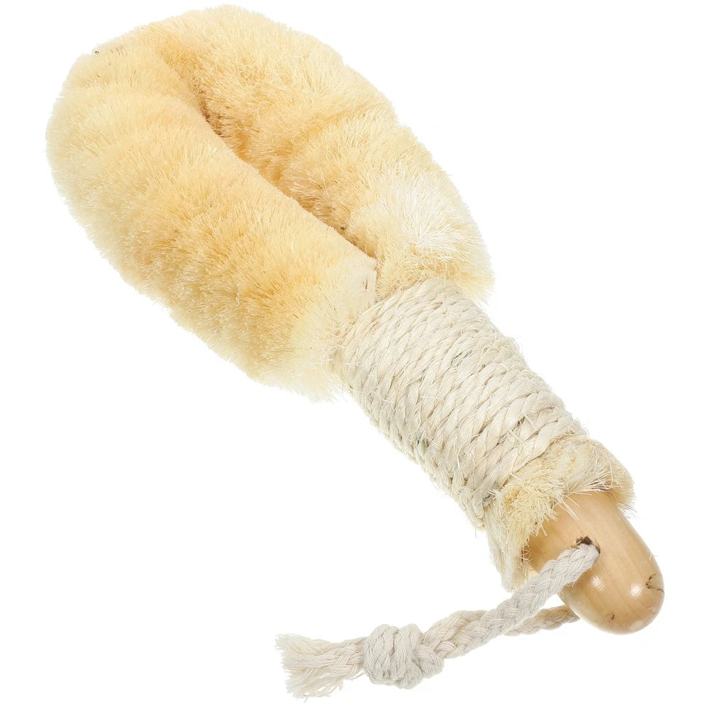 Sisal Shower Brush Body Scrubber Exfoliator Back Scrubbing Handle