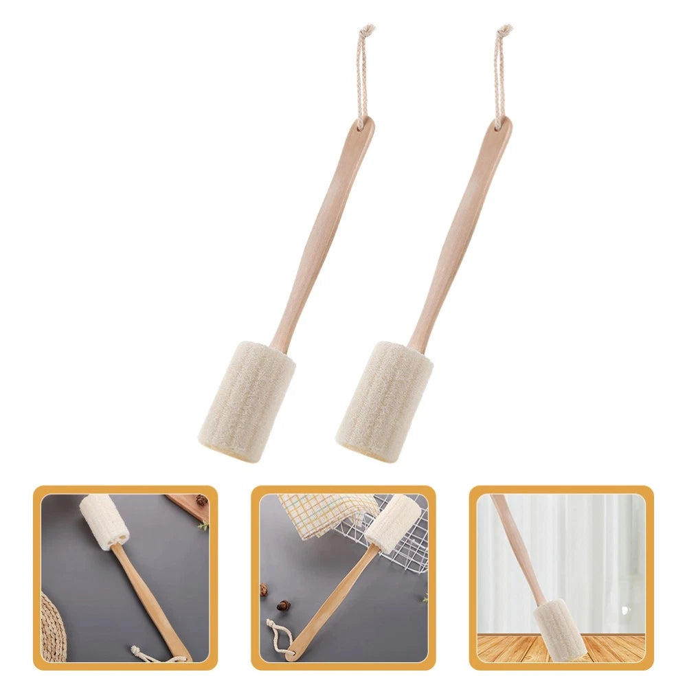 2Pcs Long Handle Back Scrub Brush for Bathing Shower Exfoliating Skin Care