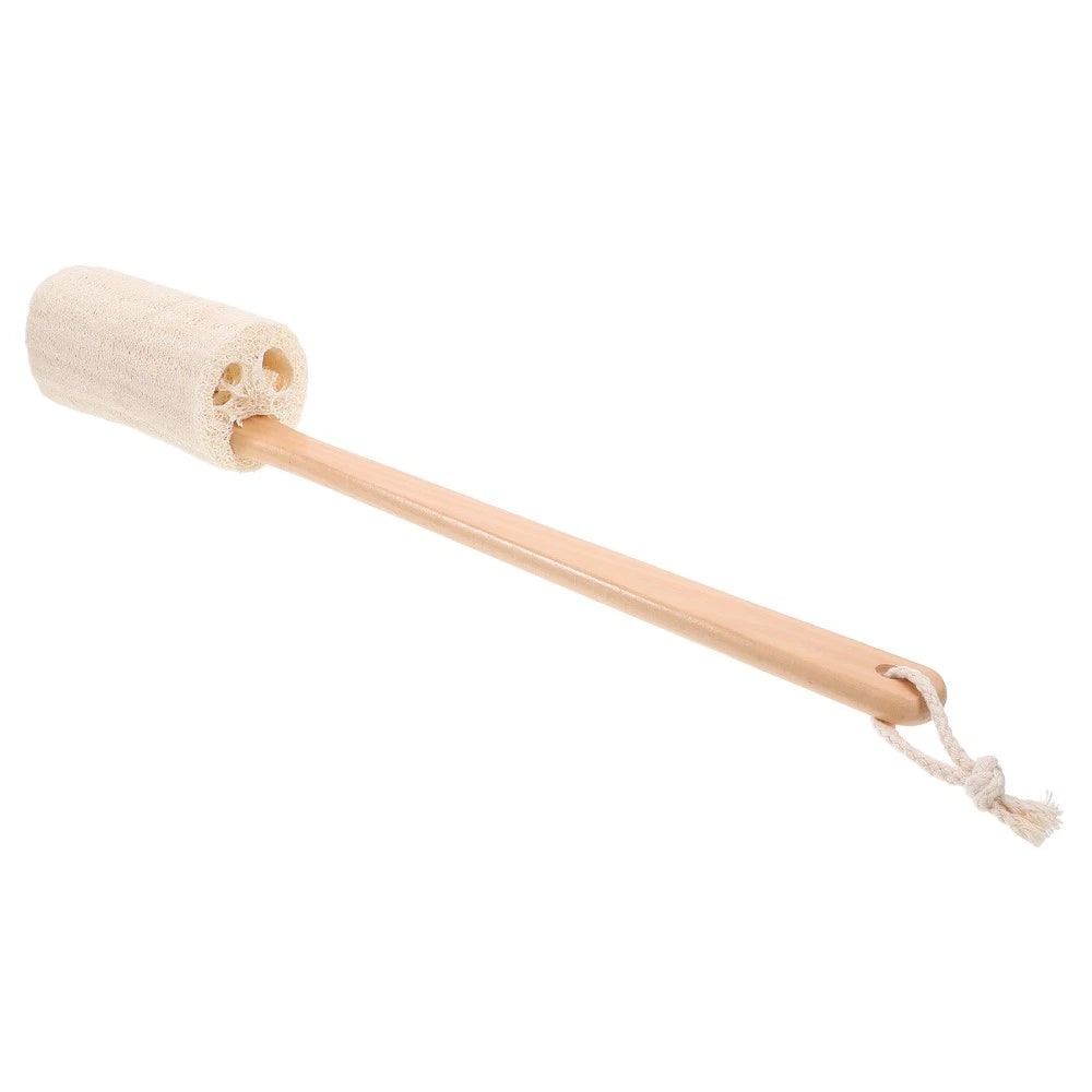 Long Handle Loofah Stick Bath Brush for Body Exfoliation and Cleaning