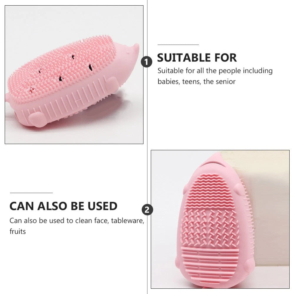 Bath Brush Scrubber Silicone Body Shower Baby Child Double Sided Portable
