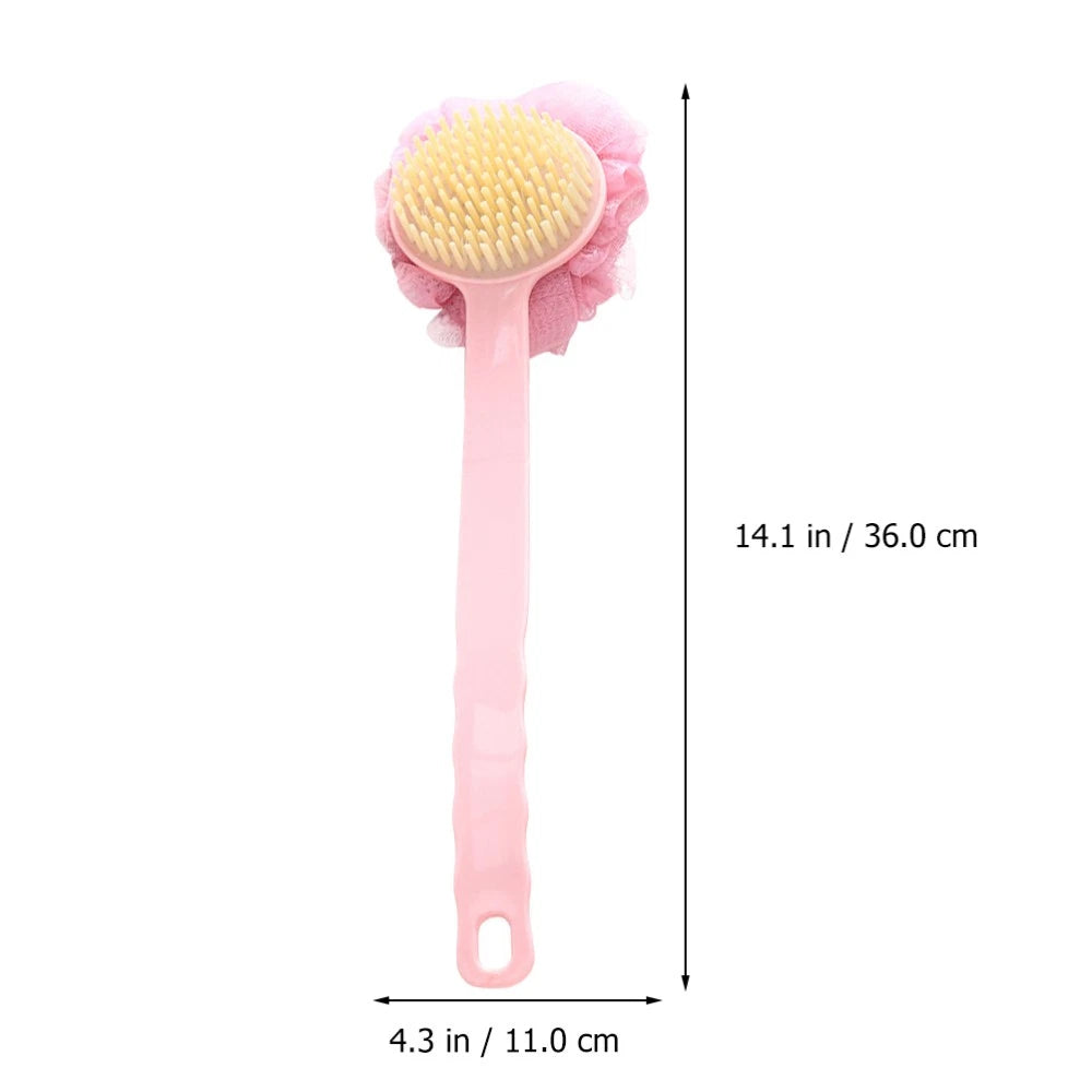 2 Pcs Back Rub Bath Brush Elderly Exfoliator for Shower Scrubber
