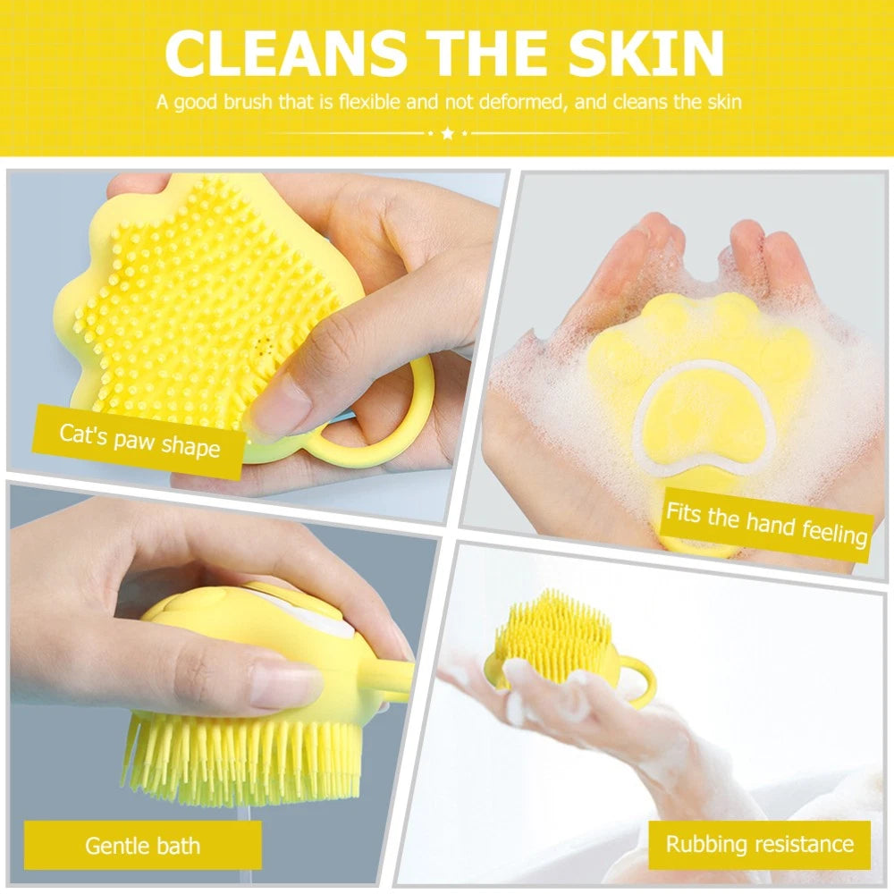 Cat Claw Bath Brush Child Baby Massage for Bathing Silicone Infant Shower