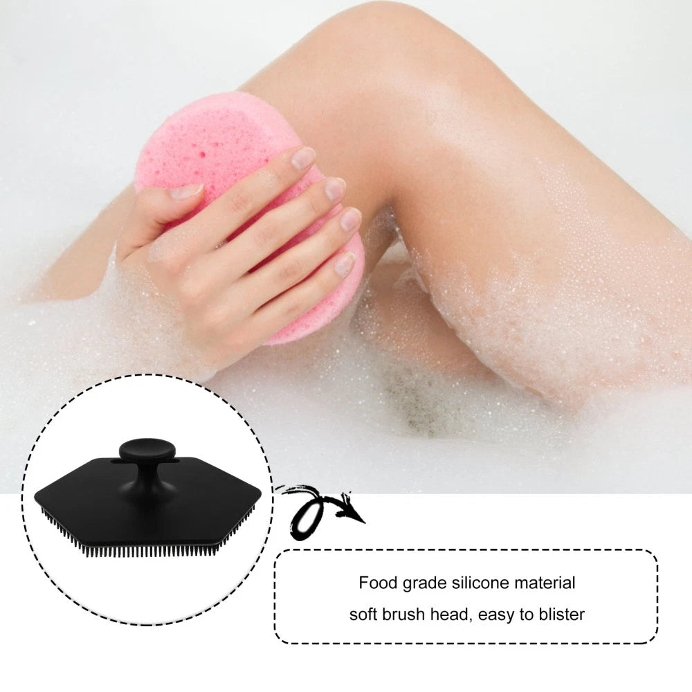 1Pc Bathroom Silicone Bath Scrubbers Multifunctional Bath Tool for Body Head Use