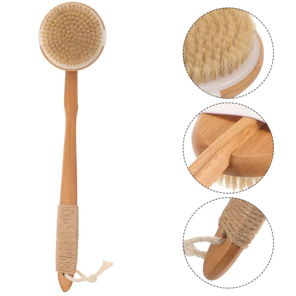 Removable Bath Brush Women's Elderly Body Scrubber Shower Cleaner