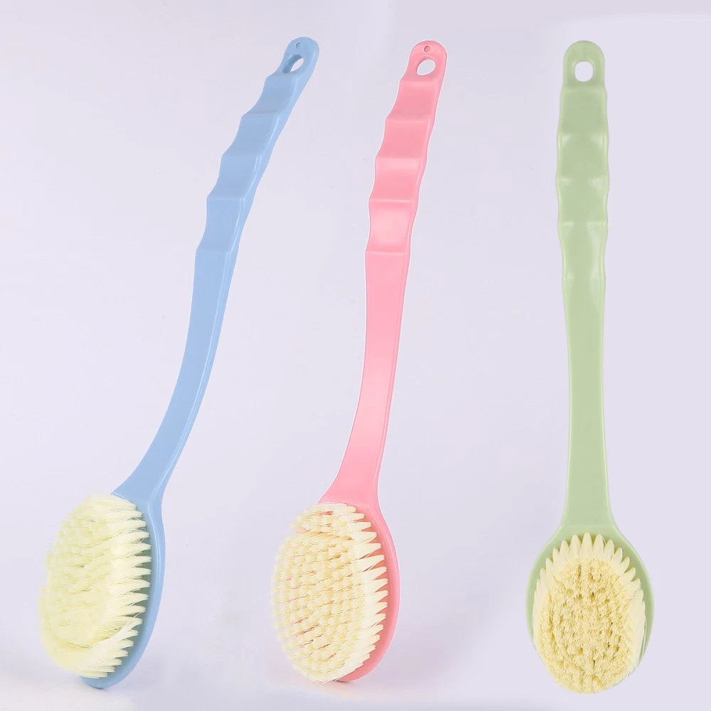 3 Pcs Bath Brushes Long Handle Shower Brushes Back Cleaning Scrubbers Set