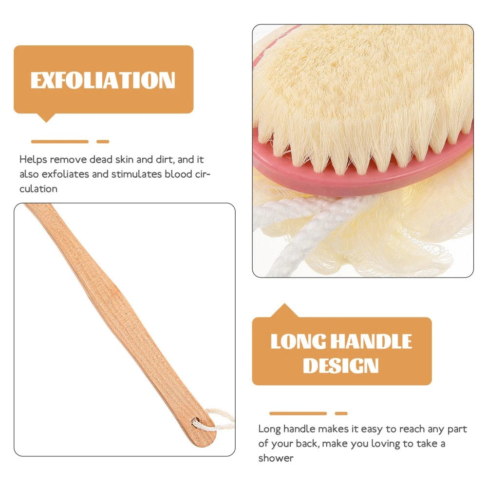 Back Massage Brush Scrubbing with Long Handle Shower Exfoliating
