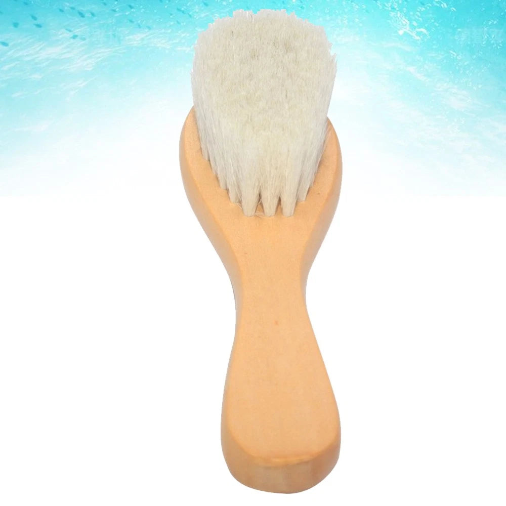 1pc Bath Brush Wooden Handle Bath Scrubber Massage Brush for Baby Kids