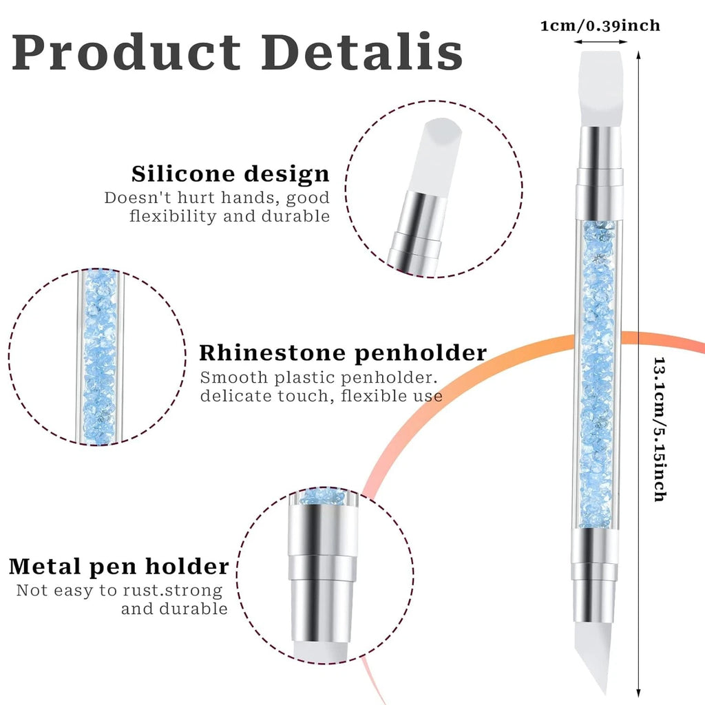 5 Pcs Nail Art Sculpture Pen Dual Tipped Silicone Tools 5 pcs style A