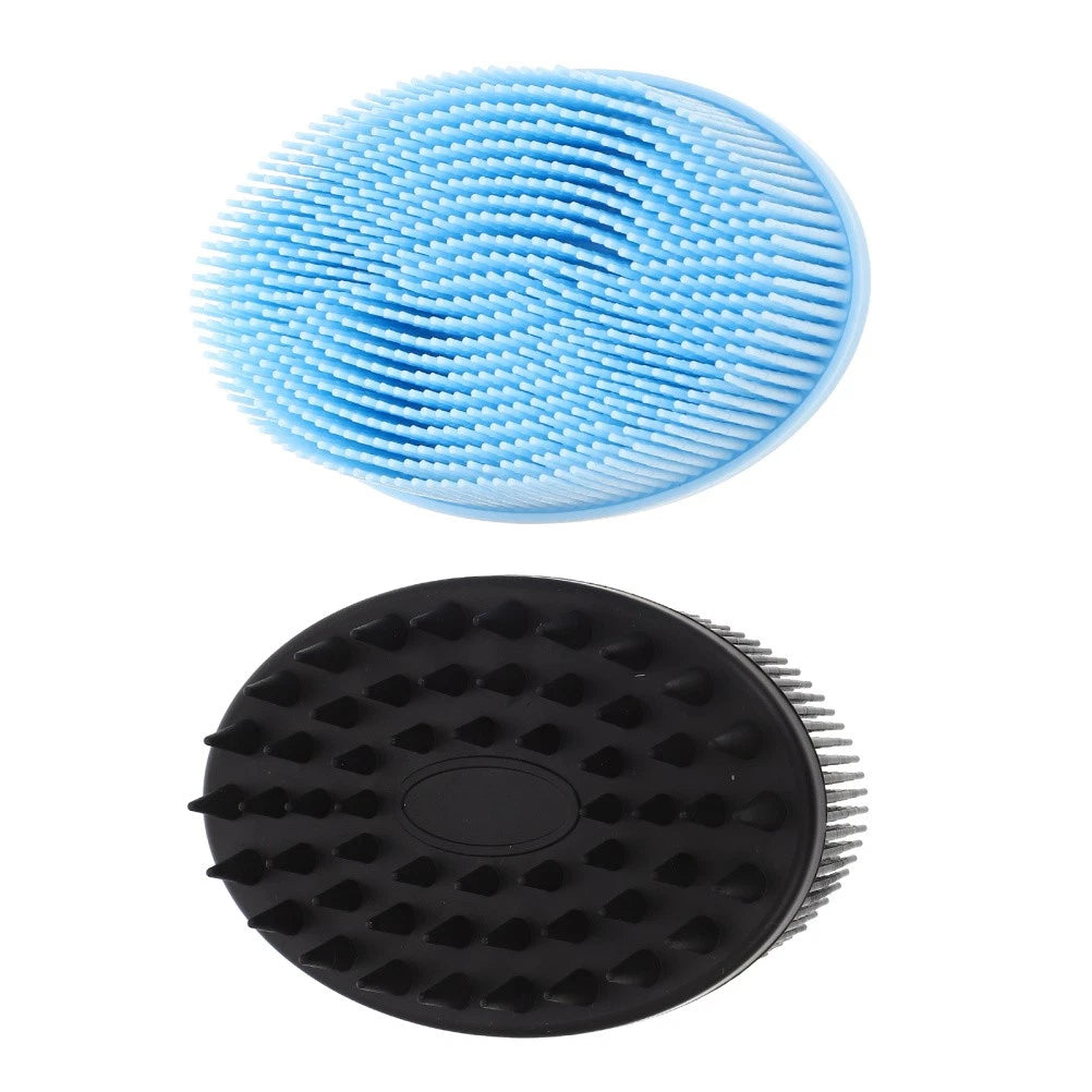 2 Pcs Bath Brush Silicone Body Scrubber with Handle Bathroom