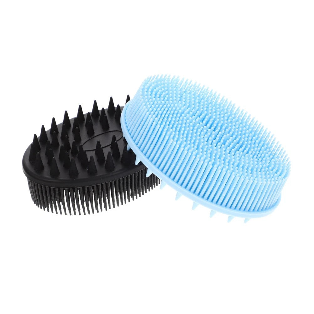 2 Pcs Bath Brush Silicone Body Scrubber with Handle Bathroom