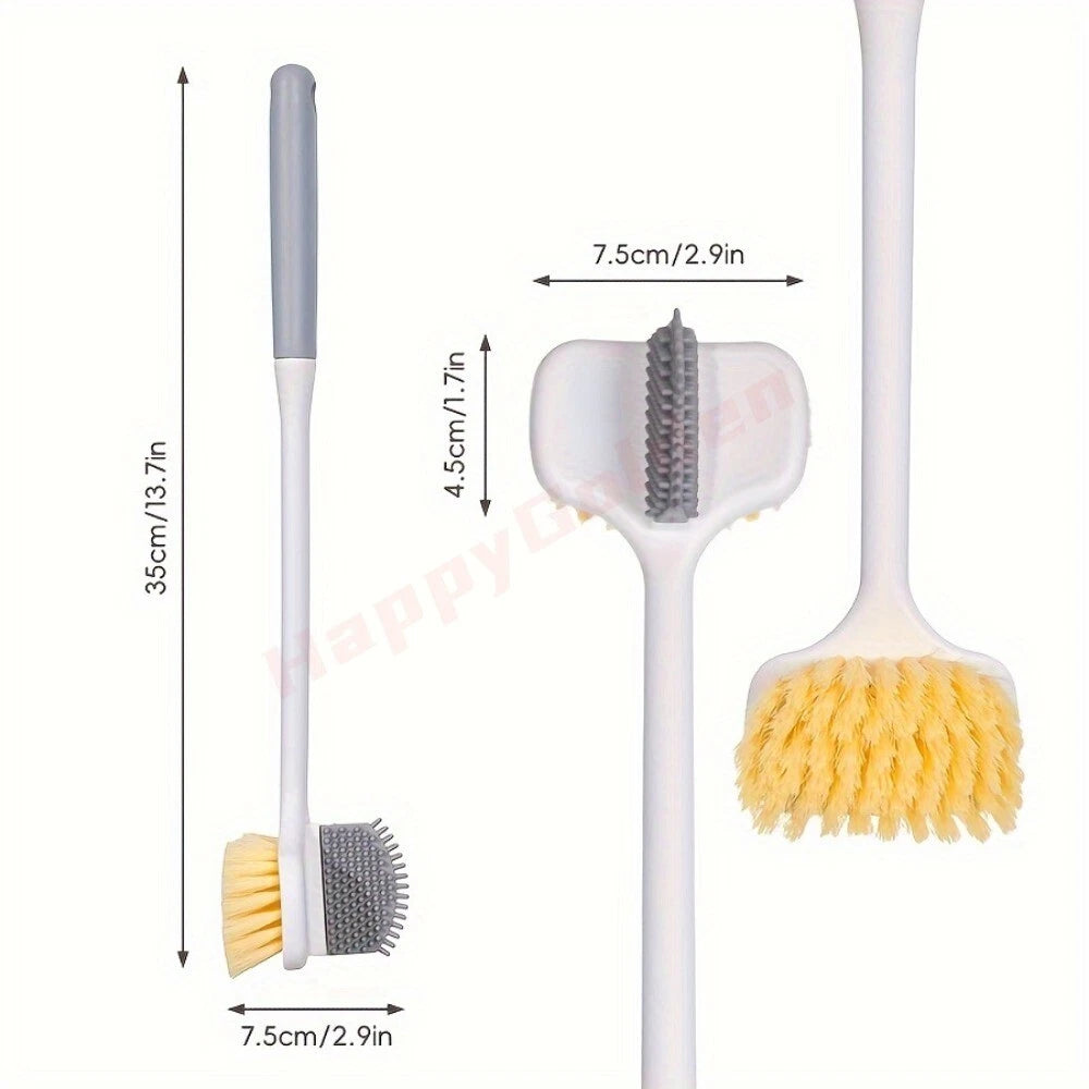 1x Ergonomic Long-Handle Foot Scrubber Multi-Functional Shower Brush for Elderly