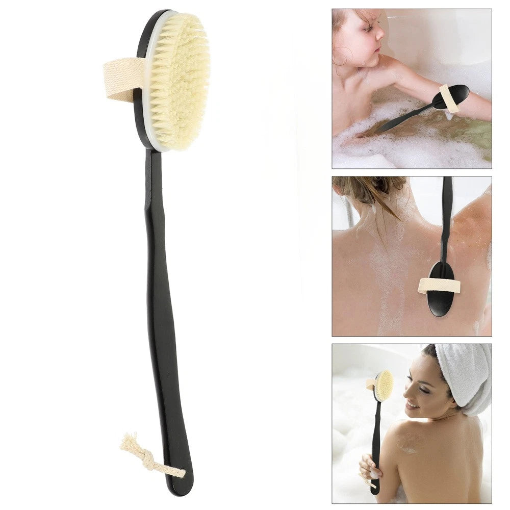 Bend Handle Bath Brush Skin Exfoliator for Back Shower Scrubber Body