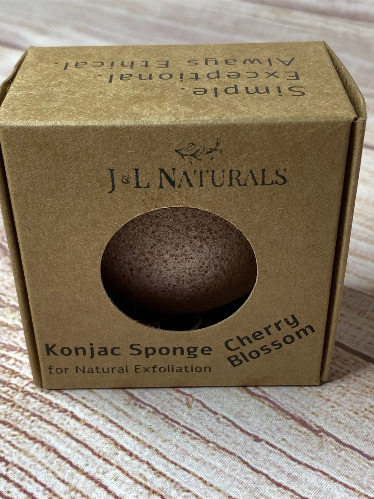 J & L Naturals Konjac Sponge Cherry Blossom for Natural Exfoliation Vegan