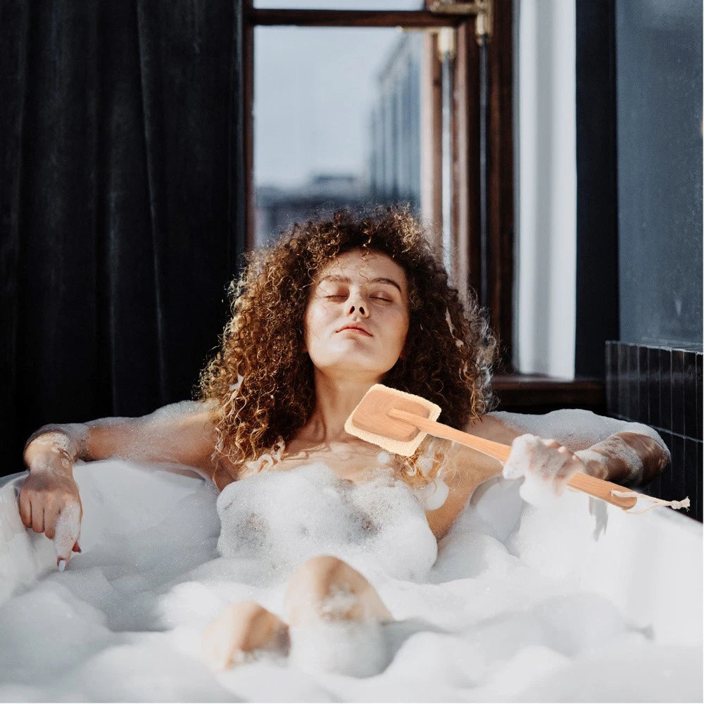 Back Massage Brush Shower for Men Scrubber with Long Handle Exfoliating