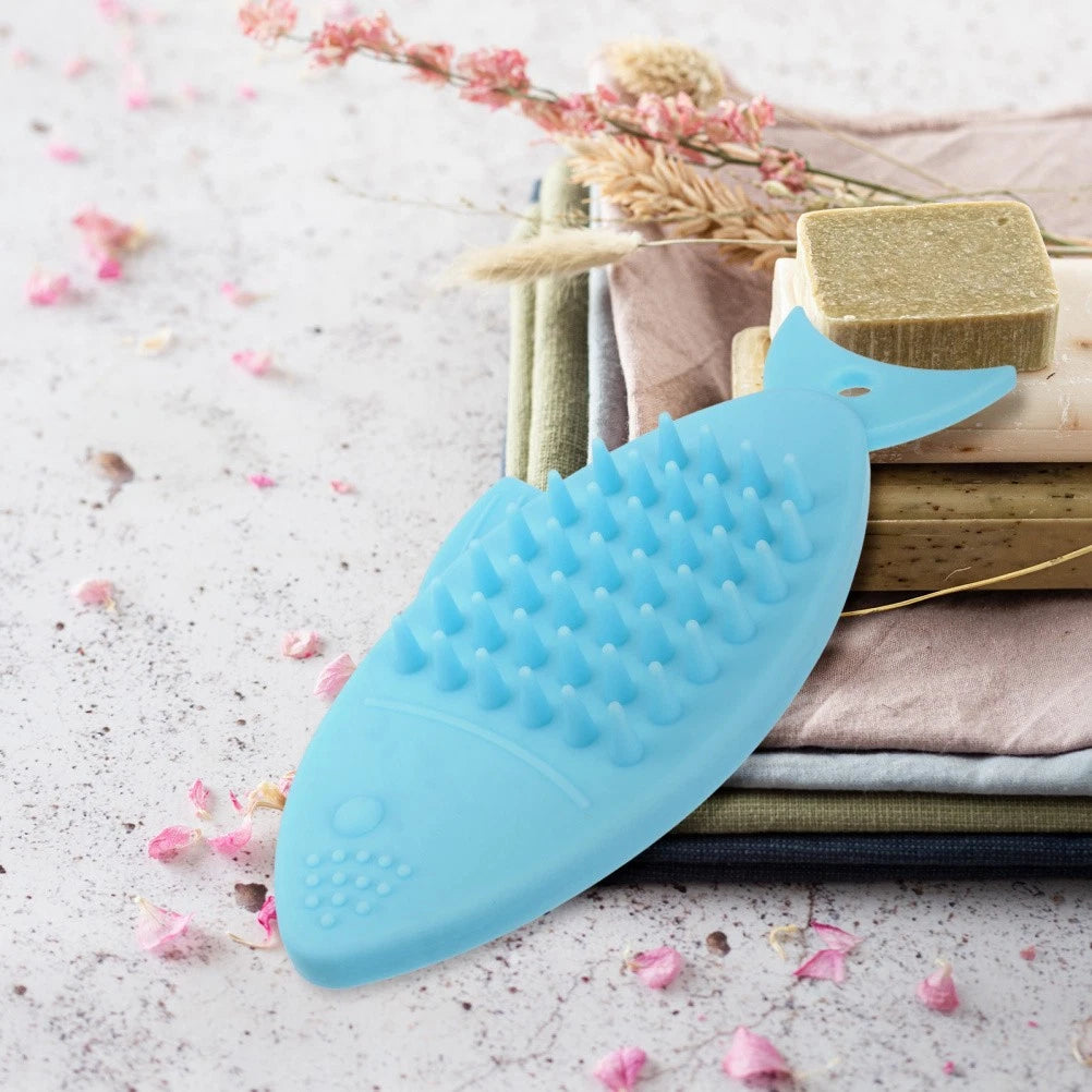 Fish-shaped Bath Brush Child Baby Cleansing Shower Scrubber for Body Practical