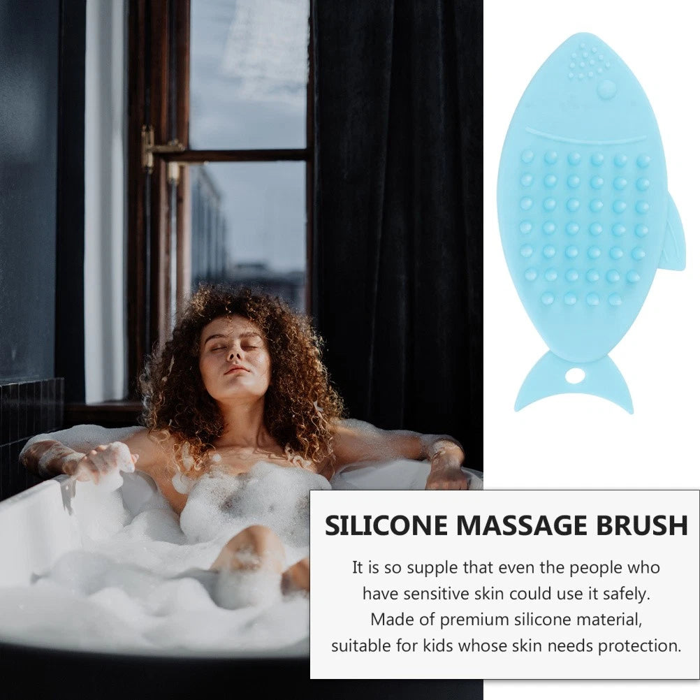 Fish-shaped Bath Brush Child Baby Cleansing Shower Scrubber for Body Practical