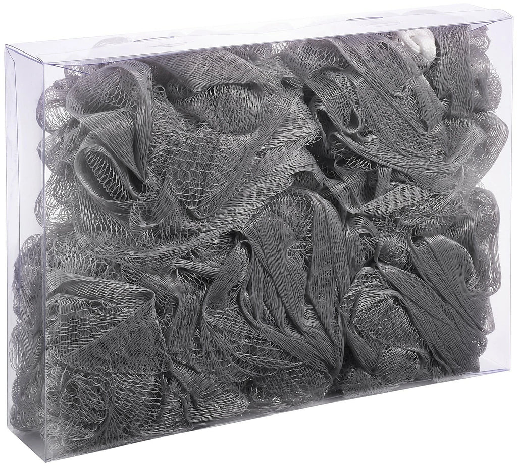 Bundle of 5 Exfoliating Sponges - Bath & Shower Puff Body Brush Scrub Mesh Ball