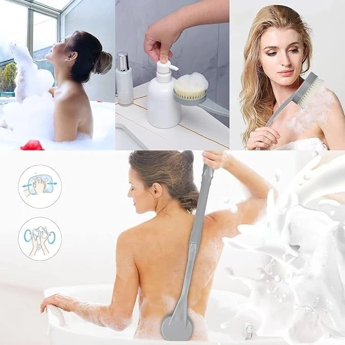 Back Brush Long Handle for Shower, 20.5” Back Bath Brush for Shower, Back Scr...