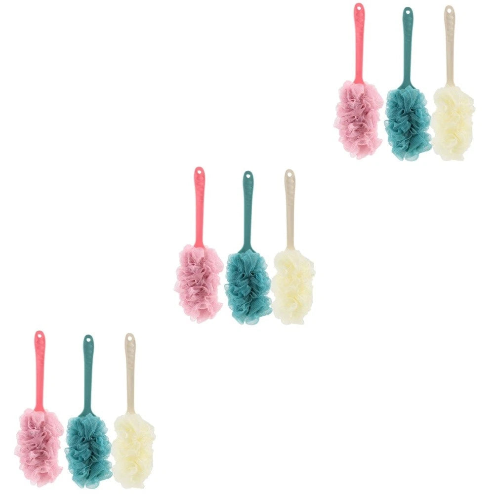 3 PCS Scrub Bath Brush Shower Back Scrubber Bathroom Accessories