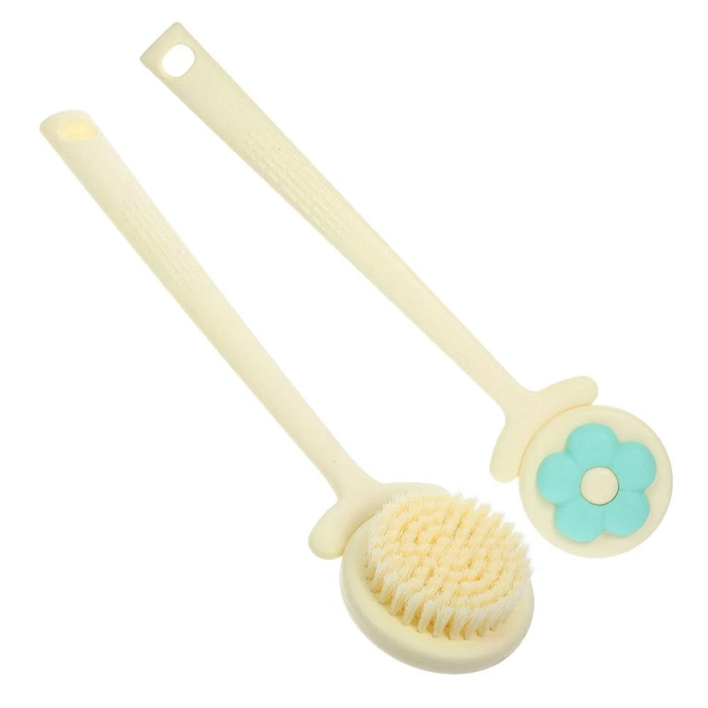 2 Pcs Flower Bath Brush Man Back Exfoliator for Shower Lotion Applicator Men