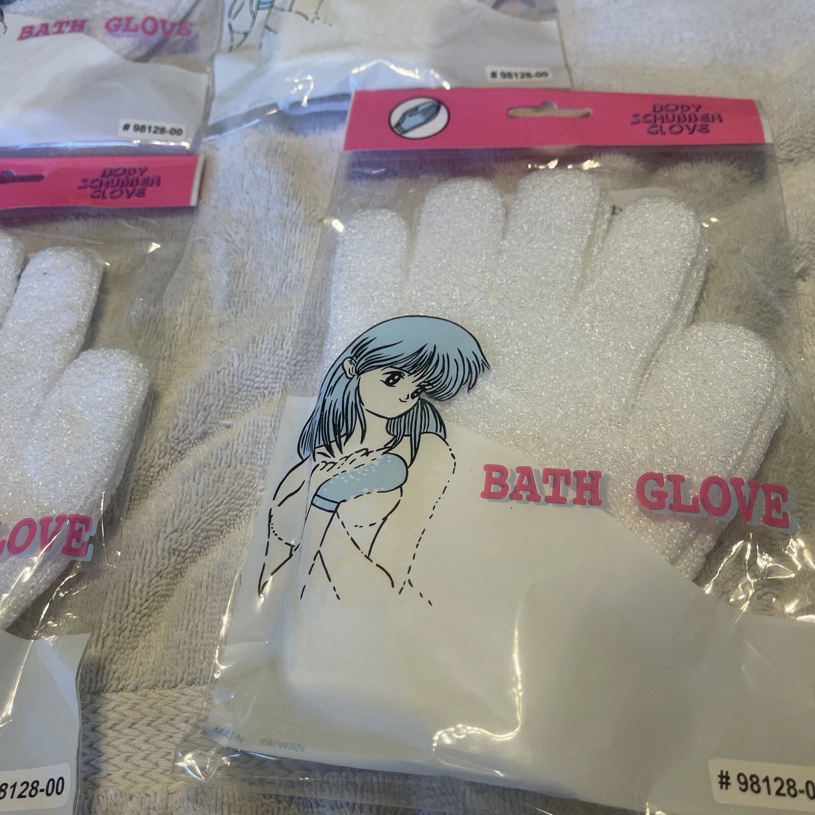 4 Pairs Exfoliating Spa Bath Gloves Loofa Brush Scrub Shower Gloves Body