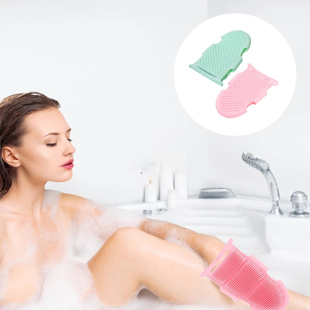 2 Pcs Bath Brush Child Soft Silicone Body Scrubber Shower Loofah