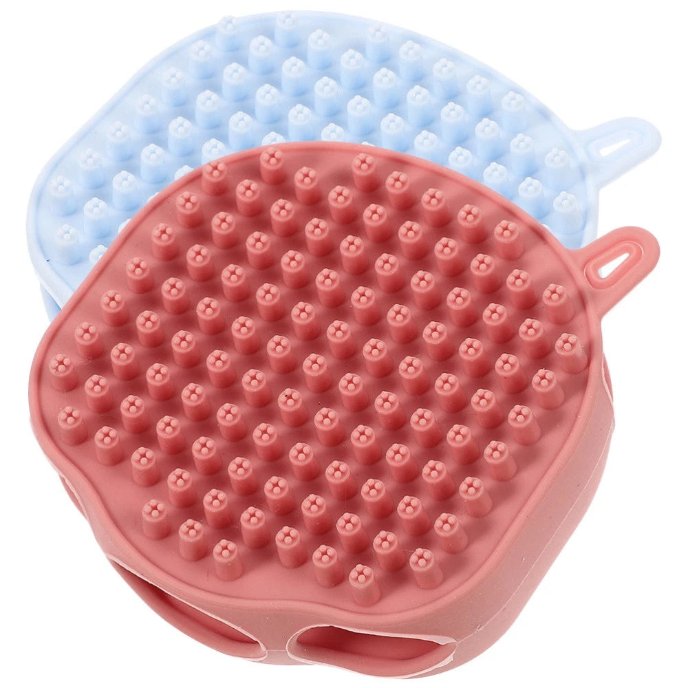 2 Pcs Shampoo Bath Brush Travel Child Exfoliating Silicone Body Scrubber