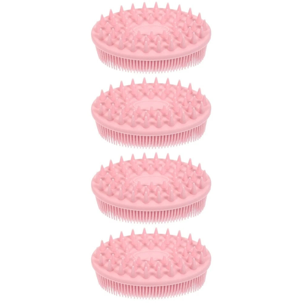 Set of 4 Silicone Bath Brush Child Shampoo Shower Scrubber
