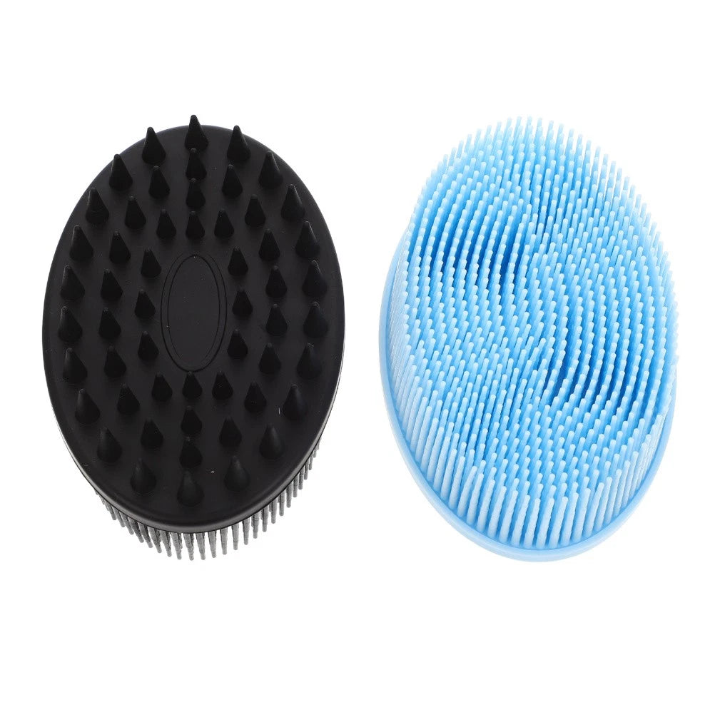 2 Pcs Bath Brush Silicone Body Scrubber with Handle Bathroom