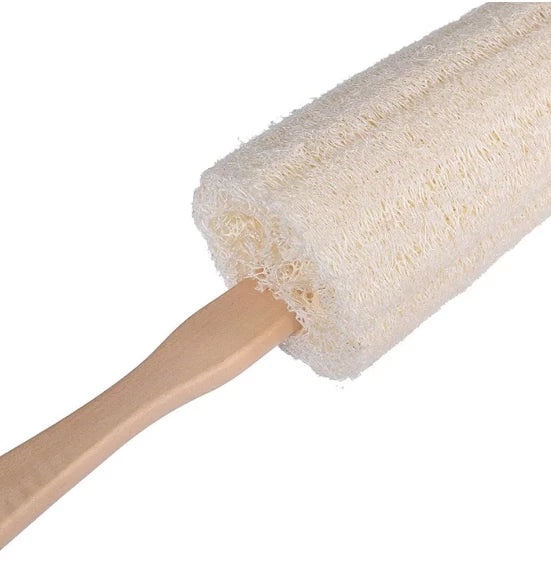 Natural Exfoliating Loofah Back Sponge Brush with Long Wooden Handle Stick
