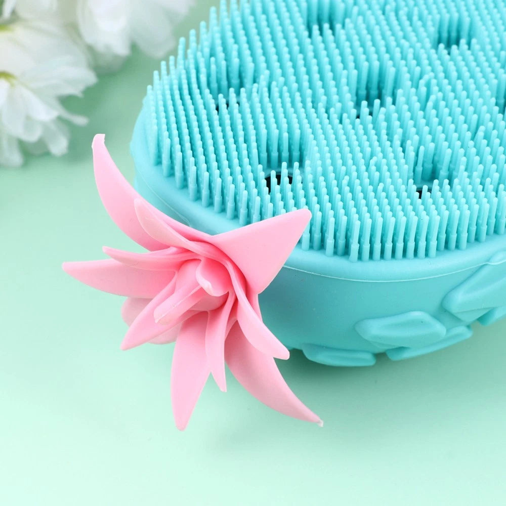 2 Pcs Bath Ball Scrubbing Brush Child Baby Silicone Shower Scrubber Brushes