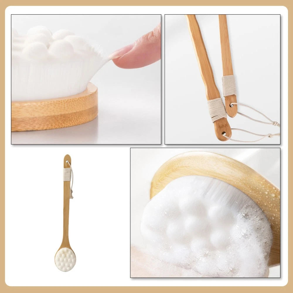 Long Handle Back Rubbing Cat Claw Brush Body Shower Exfoliator for Bath
