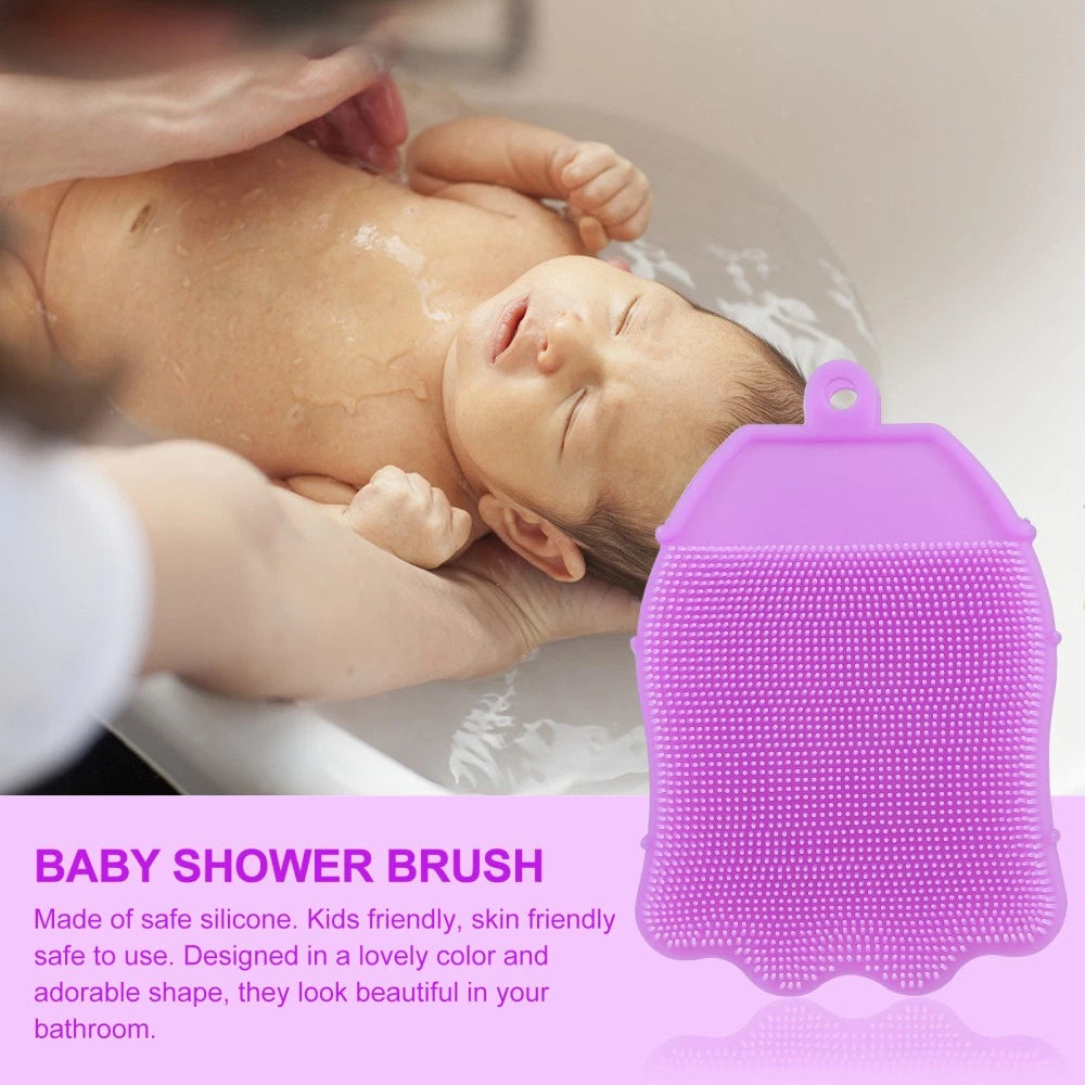 Silicone Hair Shampoo Child Shower Brush with Dispenser Kids Bath