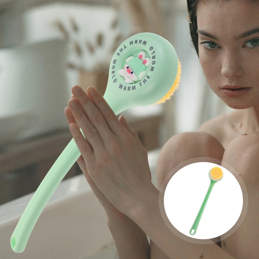 Bath Brush and Towel Girl Back Scrubber for Shower Women Long Handle