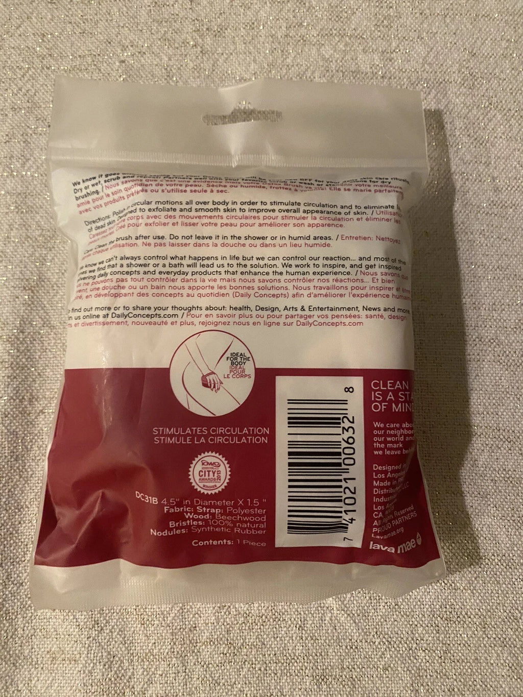 Daily Concepts Brush Daily Detox Massaging Dry Brushing New Sealed Natural