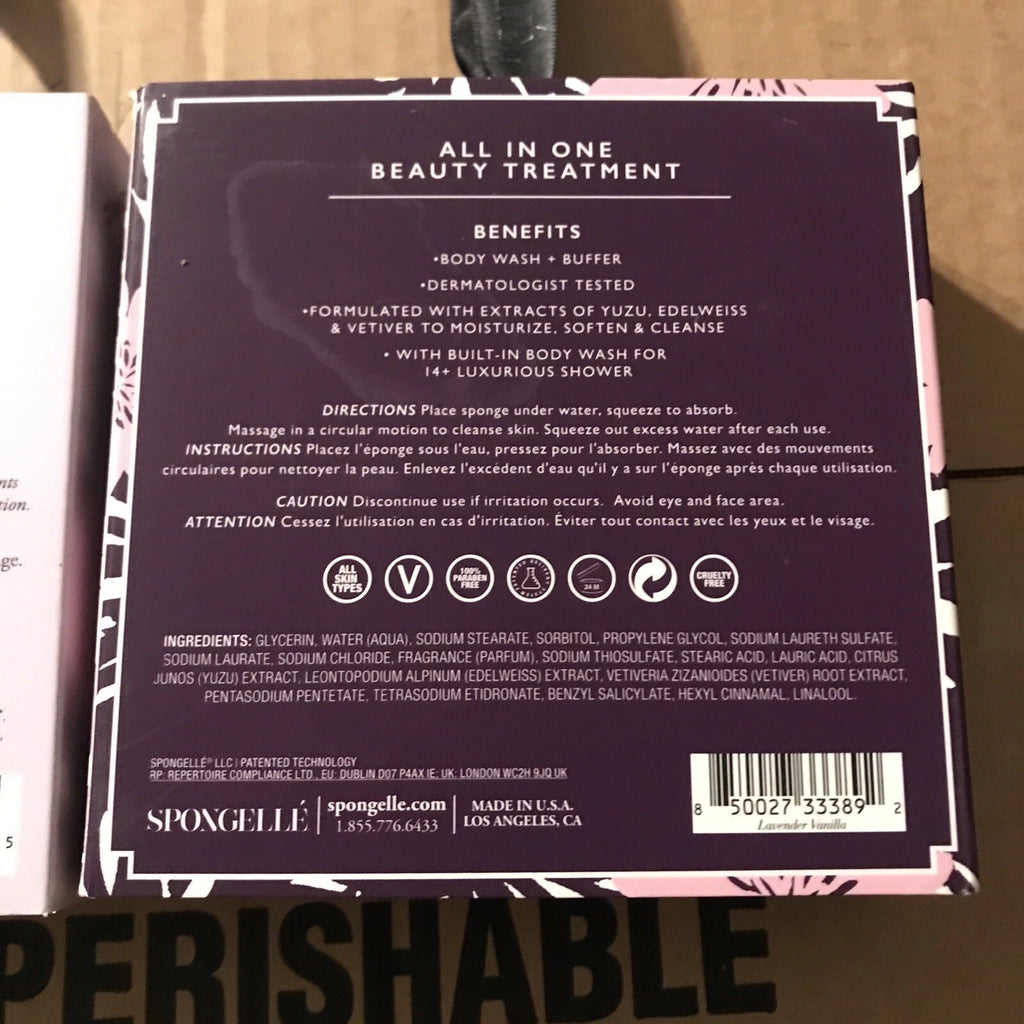 Spongellé Body Wash Infused Buffer - Lavender Vanilla  And Lavender 14/18+ Uses