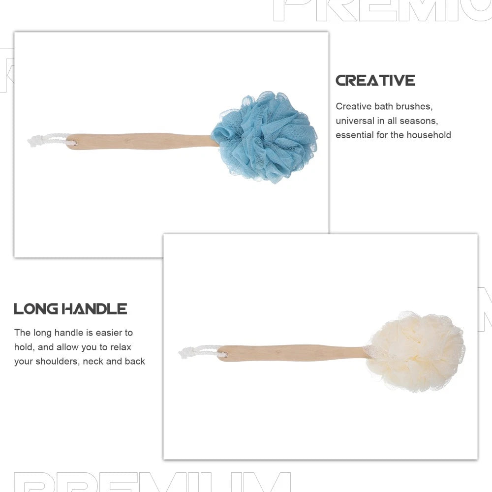 2 Pcs Bath Brushes for Shower Cleaning Bathing with Long Handle