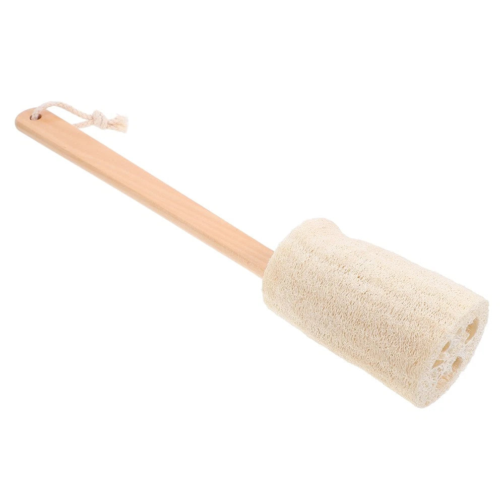 Long Handle Loofah Stick Bath Brush for Body Exfoliation and Cleaning