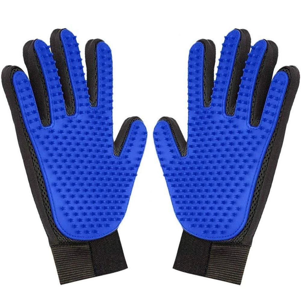 1 Pair Pet Grooming Glove Gentle Deshedding Brush Hair Remover for Dogs,Cats