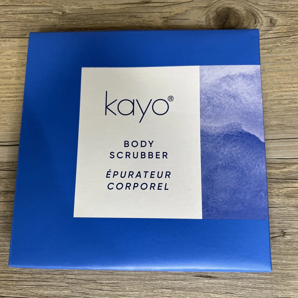 NEW KAYO Body Scrubber - Spa Shower Bath Exfoliate Massage Soft Sided Blue - NIB