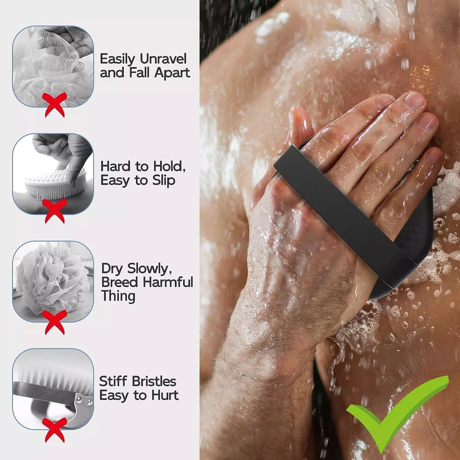 Silicone Body Scrubber, Exfoliating Body Wash Scrubbers Exfoliator, Shower Body