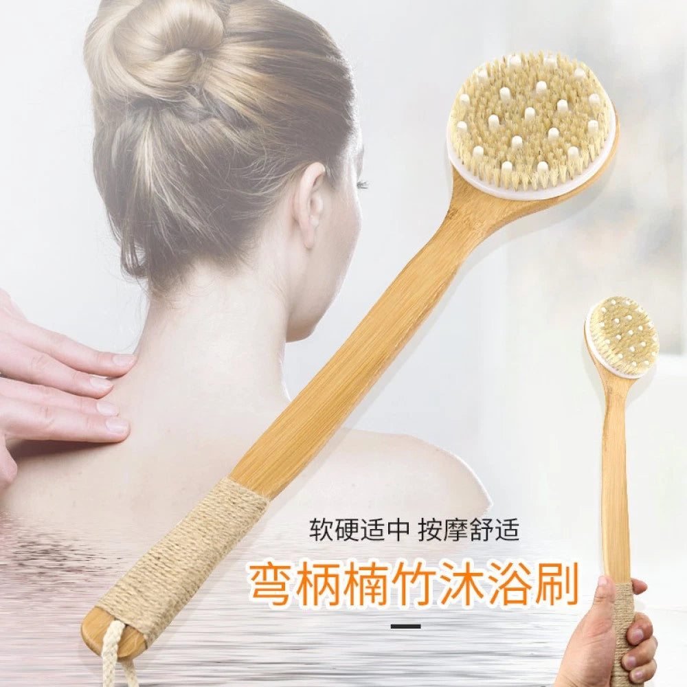 1Pc Exfoliating Back Scrubber Bath Brush with Handle for Smooth Skin Care