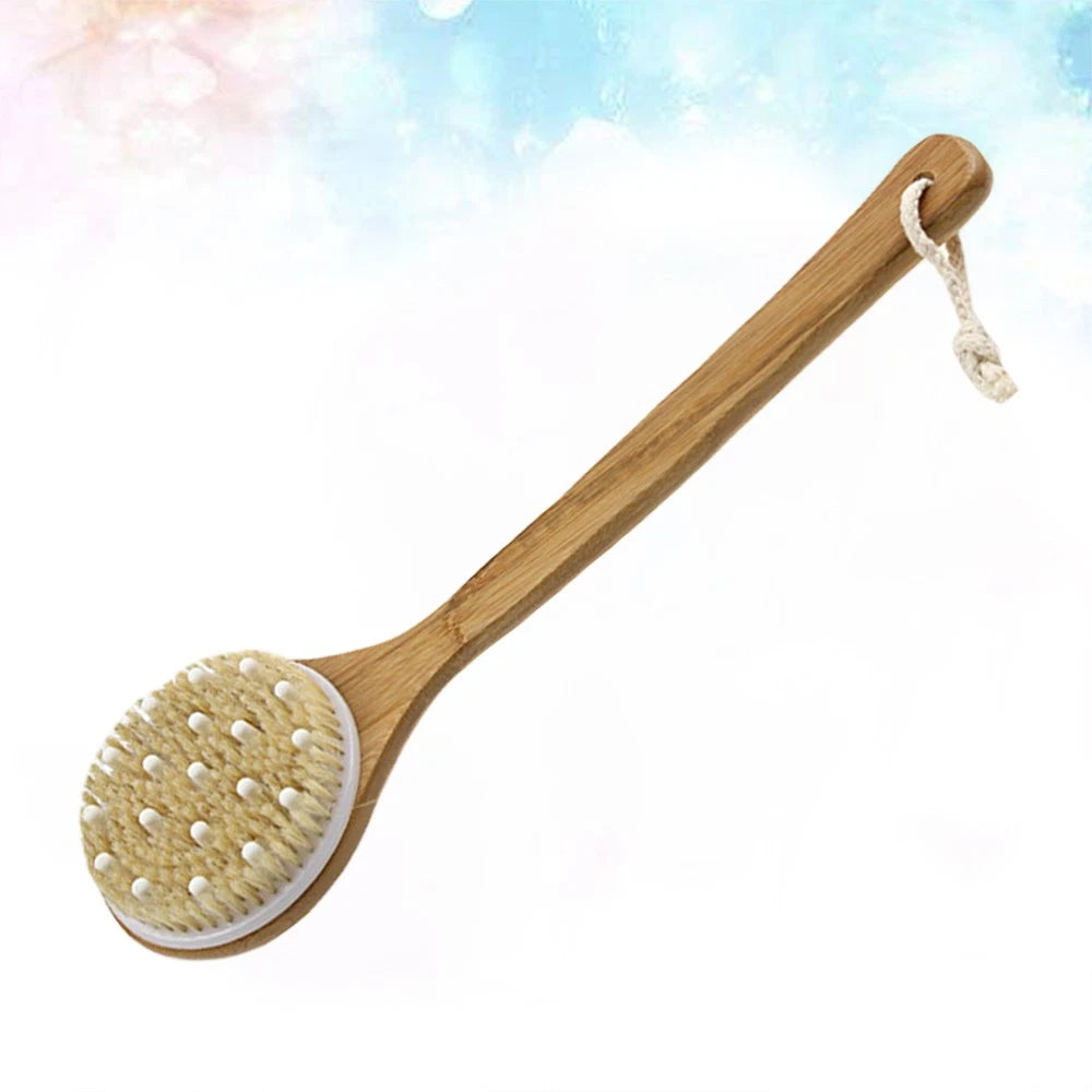 1Pc Exfoliating Back Scrubber Bath Brush with Handle for Smooth Skin Care