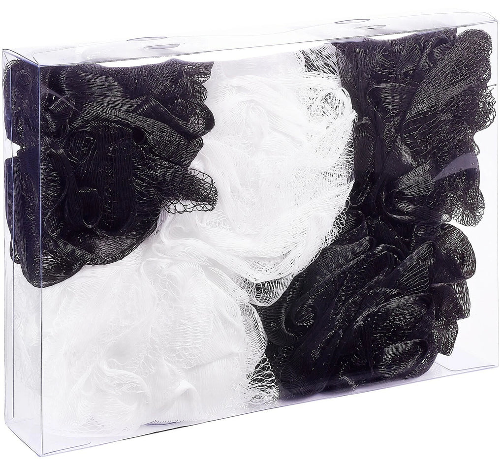 Bundle of 5 Exfoliating Sponges - Bath & Shower Puff Body Brush Scrub Mesh Ball