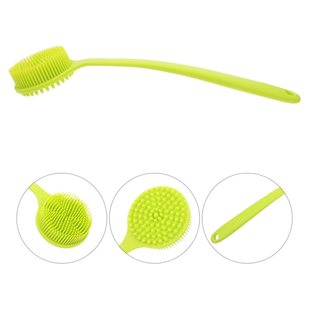 Long Handle Bath Brush Supple Silicone Made Back Scrub Bath Brush for Home
