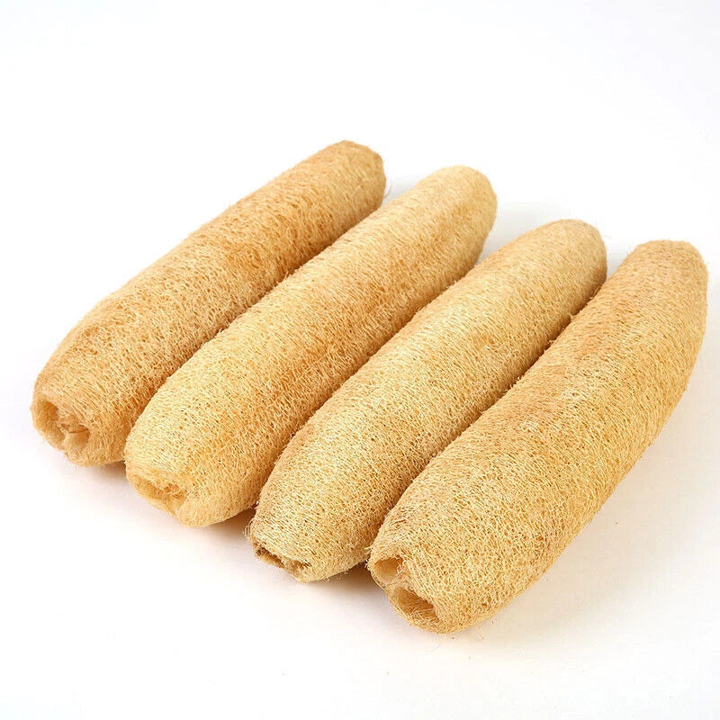 4 Pcs Natural Loofah Sponges Organic Luffa Bath Shower Sponge Exfoliating Body