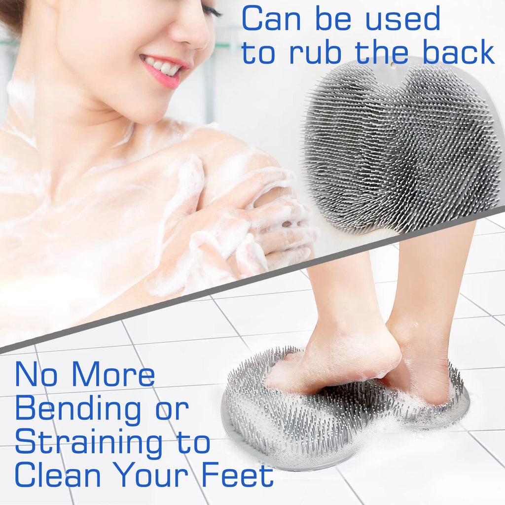 2PACK Shower Foot Scrubber Mat Back Washer Back Exfoliating Bath Wash Pad Wal...
