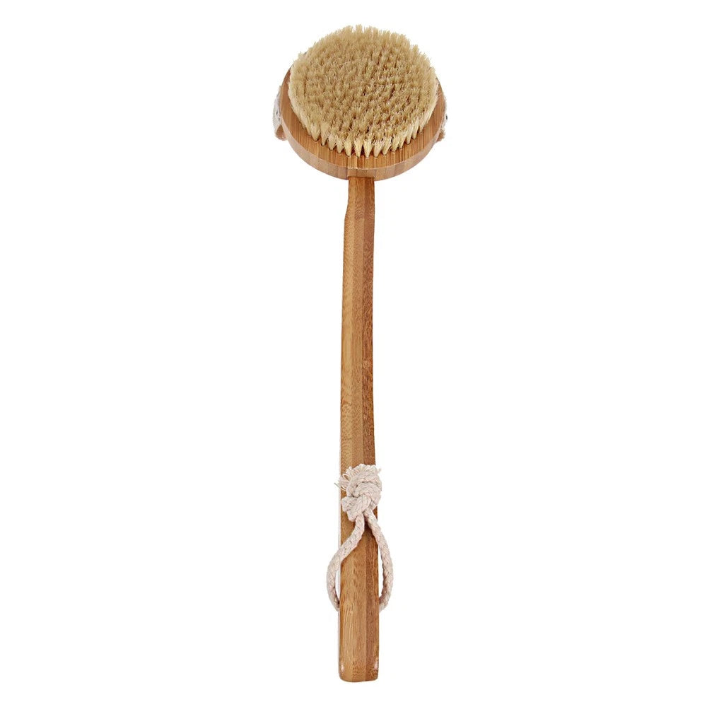 1pc Bristle Bath Brush Long Handle Bath Scrubber Hanging Body Massager SPA