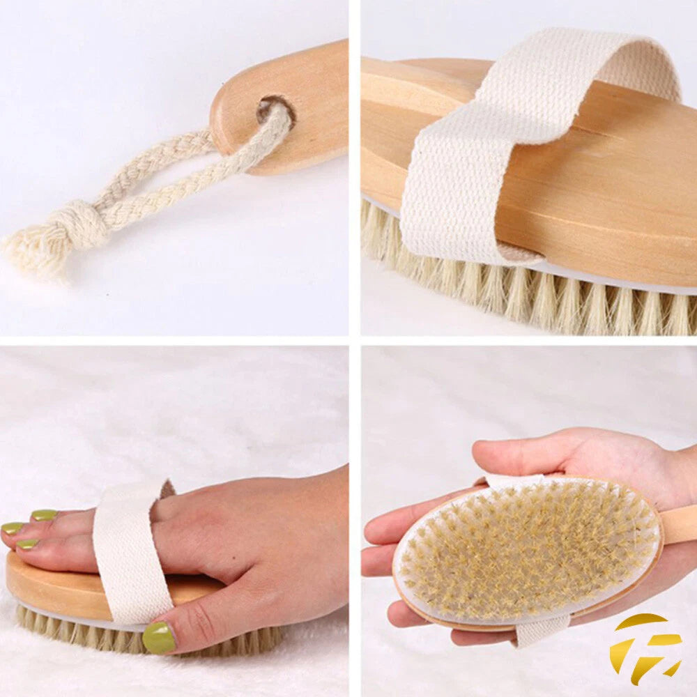 Extra Long Handle Natural Wooden Bristle Shower Bath Body Brush Back Scrubber