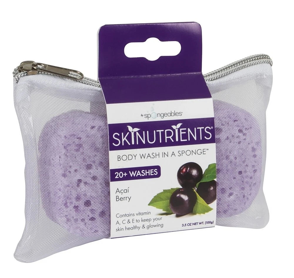Premium Acai Body Wash Sponge Pack - Glowing Skin & Cruelty-Free Hydration